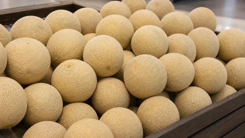Exposição comercial de Melão Cantaloupe